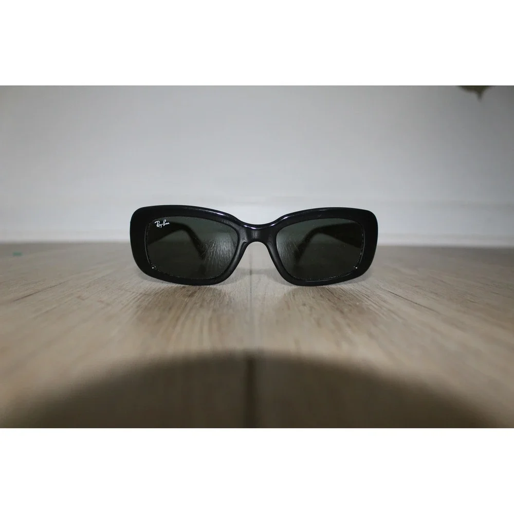 Ray-Ban RB 4122 601/71 Black Rectangular Sunglasses Made in Italy Women